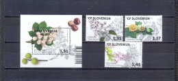 SLOVENIA - MNH - FLOWERS - MI.NO.1214/4 + BL 123 - CV = 12,5 € - Otros & Sin Clasificación