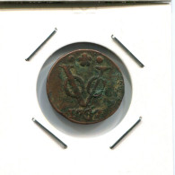 1737 HOLLAND VOC DUIT IINDES NÉERLANDAIS NETHERLANDS NEW YORK COLONIAL PENNY #VOC2423.7.F.A - Dutch East Indies