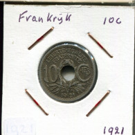 10 CENTIMES 1921 FRANCIA FRANCE Moneda #AM788.E.A - 10 Centimes