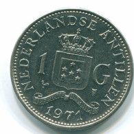 1 GULDEN 1971 NETHERLANDS ANTILLES Nickel Colonial Coin #S11938.U.A - Netherlands Antilles