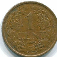 1 CENT 1954 ANTILLAS NEERLANDESAS Bronze Fish Colonial Moneda #S11012.E.A - Nederlandse Antillen