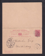 1894 - 1 P. Doppel-Ganzsache Ab Accra Nach Württemberg - Côte D'Or (...-1957)