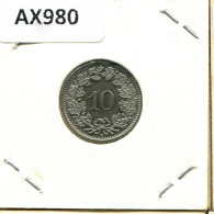 10 RAPPEN 1989 B SCHWEIZ SWITZERLAND Münze #AX980.3.D.A - Andere & Zonder Classificatie