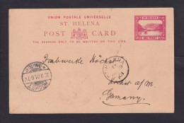 1901 - 1 P. Ganzsache Ab St. Helena Nach Deutschland - Zensurstempel Deadwood Camp - Isola Di Sant'Elena