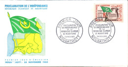 MAURITANIE FDC 1960 PROCLAMATION INDEPENDANCE - Mauritanië (1960-...)