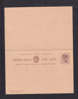 1 P. Überdruck-Doppel-Ganzsache (P 25) - Ungebraucht - État Libre D'Orange (1868-1909)