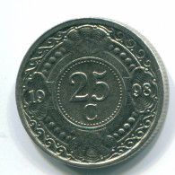 25 CENTS 1998 ANTILLAS NEERLANDESAS Nickel Colonial Moneda #S11302.E.A - Netherlands Antilles