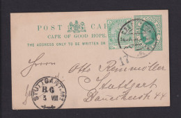 1901 - 1/2 P. Ganzsache Mit Zufrankatur Ab Capetown Nach Stuttgart - Cape Of Good Hope (1853-1904)