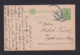 1917 - 1/2 P. Ganzsache Mit Aptiertem Bahnpoststempel "Windhoek" Nach Ketmanshoop - Briefe U. Dokumente