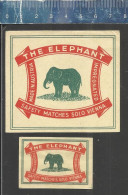 THE ELEPHANT  IMPREGNATED SAFETY MATCHES SOLO VIENNA  - OLD EXPORT MATCHBOX LABELS MADE IN AUSTRIA - Matchbox Labels