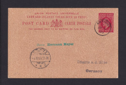 1903 - 1 P. Ganzsache Ab Antigua Nach Dömnitz - Leeward  Islands