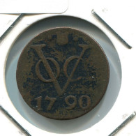 1790 UTRECHT VOC DUIT NETHERLANDS INDIES NEW YORK COLONIAL PENNY #VOC1671.10.U.A - Indes Neerlandesas