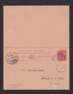 St. Kitts-Nevis - 1904 - 1 P. Doppel-Ganzsache (P 3) Ab St. Kitts Nach Deutschland - St.Christopher-Nevis-Anguilla (...-1980)