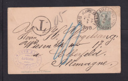 1897 - 4 C. Ganzsache Ab Buenos Aires Nach Elberfled - Tax-Stempel - Briefe U. Dokumente