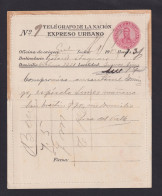 1913 - 30 C. Rohrpost-Ganzsache (LA 1) Gebraucht In Buenos Aires - Lettres & Documents