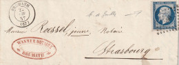 France Alsace Lettre  Brumath Timbre Bord De Feuille 1857 - Storia Postale