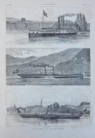 Les Bateaux Du Lac De Genève - Le Winkelried - L'Helvétie - Boote Des Genfer See - Page Originale 1881 - Historische Dokumente