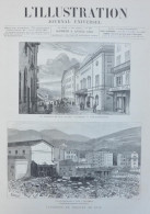 L'incendie Du Théatre De Nice - L'enterrement Des Victimes - Page Originale 1881 - Historical Documents