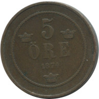 5 ORE 1874 SWEDEN Coin #AC571.2.U.A - Suecia