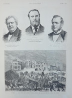 Paris - état Actuel Des Travaux  De Démolition Et De Reconstructionde L'hôtel Des Postes - Page Originale 1881 - Documents Historiques