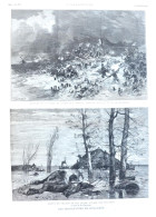 Les Inondations En Hollande - Aspect Du Village De Tervueren - Rupture De La Digue à Handel - Page Originale 1881 - Historical Documents