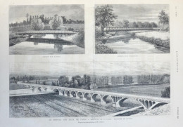 Le Service Des Eaux De Paris - Derivation De La Vanne, Traversée De L'Yonne - Page Originale 1881 - Documents Historiques