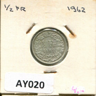 1/2 FRANC 1962 B SUIZA SWITZERLAND Moneda PLATA #AY020.3.E.A - Autres & Non Classés