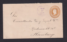 1904 - 10 C. Ganzsache Ab San Jose  Nach Hamburg - Costa Rica