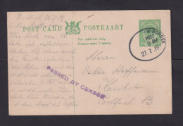 1919 - 1/2 P. Ganzsache Mit Aptiertem Stempel Windhoek Nach Karibib - Zensur - Covers & Documents