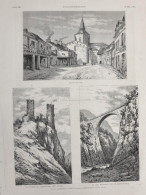 Saint-Savin - Le Château De Sainte-Marie, Près De Luz - Pont Napoléon, Près De Saint-Sauveur - Page Originale 1881 - Documents Historiques