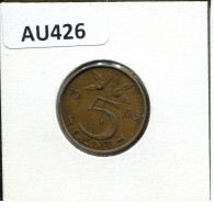 5 CENTS 1965 NIEDERLANDE NETHERLANDS Münze #AU426.D.A - 1948-1980: Juliana