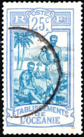 OCEANIA FRANCESE, POLINESIA, FRENCH POLYNASIA, COSTUMI LOCALI, 1913, USATI Mi:FR-OC 31, Scott:FR-OC 33, Yt:FR-OC 28 - Used Stamps