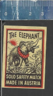 THE ELEPHANT  SOLO SAFETY MATCH MADE IN AUSTRIA - OLD VINTAGE EXPORT MATCHBOX LABEL - Boites D'allumettes - Etiquettes