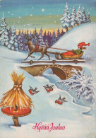 PÈRE NOËL NOËL Fêtes Voeux Vintage Carte Postale CPSM #PAJ914.A - Santa Claus