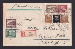 1937 - Zusammendruck (3 Pf. + Werbefeld + 3 Pf.) Mit Zufrankatur Auf Einschreibbrief Ab Olpe Nach Siegen - Stamp's Day