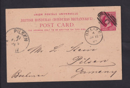 1894 - 3 C. Ganzsache (P 5) Ab Belize Nach Pilsen - British Honduras (...-1970)