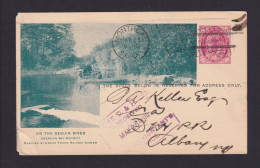 1900 - 1 C. Ganzsache Mit Bild "On The Seguin River" Ab Montreal Nach Albany - Storia Postale
