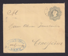 1912 - 10 C. Ganzsache Ab LEBU Nach Concepcion - Cile