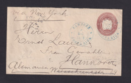 1898 - 10 C. Ganzsache Ab San Jose Nach Hannover - Costa Rica