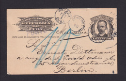 1 C. Ganzsache Ab Havana Nach Berlin - Tax-Stempel Von Havana - Lettres & Documents