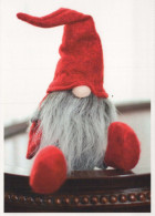 BABBO NATALE Buon Anno Natale GNOME Vintage Cartolina CPSM #PBL675.A - Santa Claus