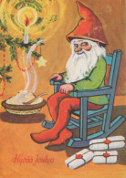 PAPÁ NOEL Feliz Año Navidad Vintage Tarjeta Postal CPSM #PBL169.A - Santa Claus