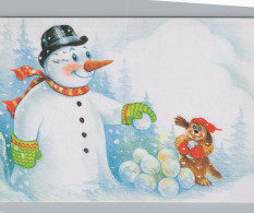 Feliz Año Navidad MUÑECO DE NIEVE Vintage Tarjeta Postal CPSM #PAZ836.A - Anno Nuovo