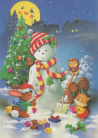 Happy New Year Christmas SNOWMAN Vintage Postcard CPSM #PAZ785.A - Anno Nuovo