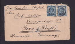 1902 - 2x 5 C. Auf Brief Aus Durango Nach Gera - Diverse Transitstempel - México