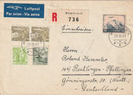 Suisse Lettre Recommandée Mümliswil Pour L'Allemagne 1949 - Storia Postale