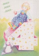 JOYEUX ANNIVERSAIRE 4 Ans FILLE ENFANTS Vintage Postal CPSM #PBT739.A - Cumpleaños