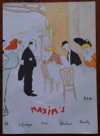 GRAND MENU ORIGINAL DE CHEZ MAXIM’S. PARIS. ILLUSTRATION DE SEM - Menus