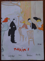 GRAND MENU ORIGINAL DE CHEZ MAXIM’S. PARIS. ILLUSTRATION DE SEM - Menu