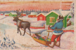 Buon Anno Natale CERVO Vintage Cartolina CPA #PKE053.A - Neujahr